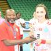 CAN Dames : Le Président Paye remet le prix de la joueuse du match à Sondes Hachana